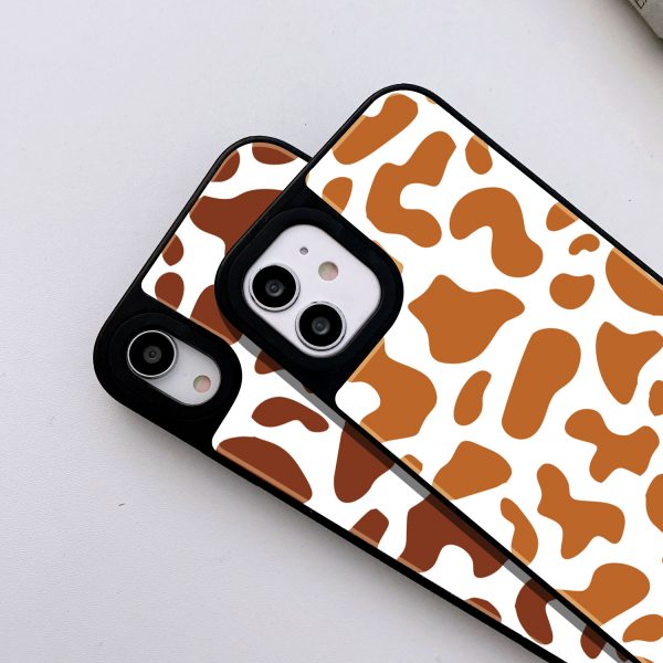 The Cow Print Designer Glass Case for iPhone